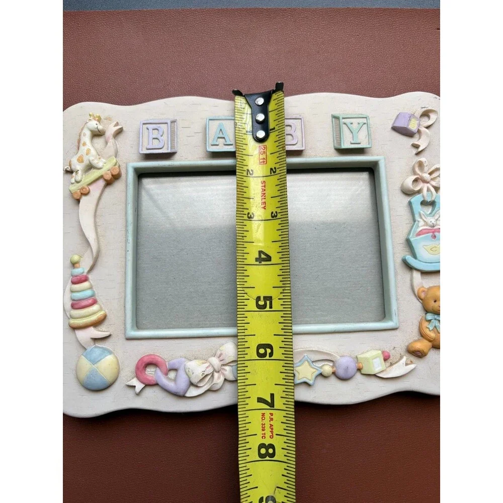 Vintage Russ Berrie & Co, Inc 3D Baby Block Letters Photo Frame Nursery Gift